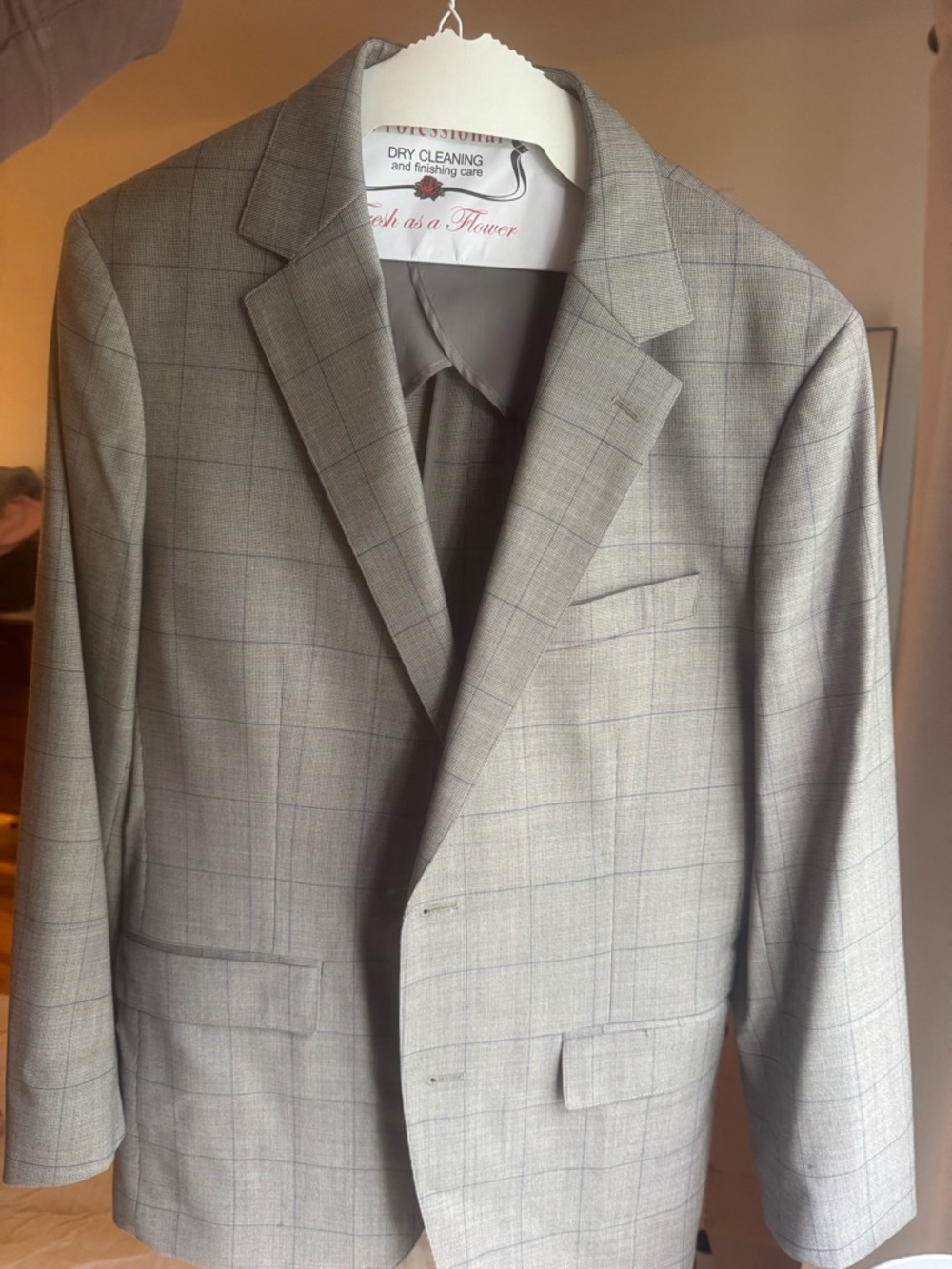 Bonobos Light Gray Windowpane Suit Jacket